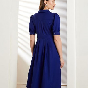 Premium Women's Fit & Flare Wrap Dress soda blue