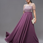 Women's Relaxed Fit Georgette & Sequins Maxi Dress