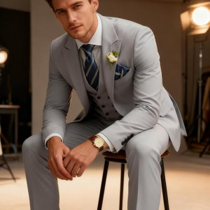 Men Business Suit Pants Set