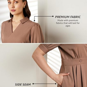 Premium Women's Fit & Flare Wrap Dress  taupe
