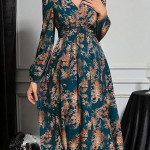V Neck Maxi Dress for Woman |Aline Dress for Women |Long Flared Dress for Women | Summer Casual Outfit Wear Events blue