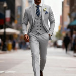 Men Business Suit Pants Set