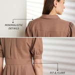 Premium Women's Fit & Flare Wrap Dress  taupe