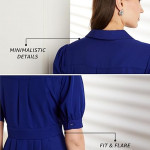 Premium Women's Fit & Flare Wrap Dress soda blue